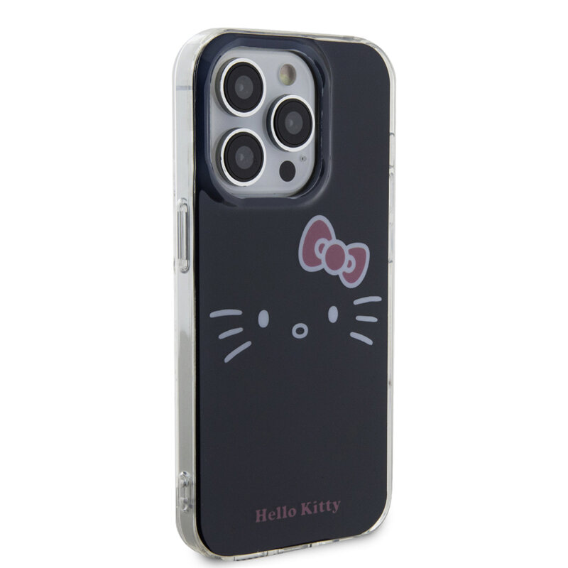 Husa Hello Kitty iPhone 15 Pro Max Hardcase IML Kitty Face, negru, HKHCP15XHKHLK