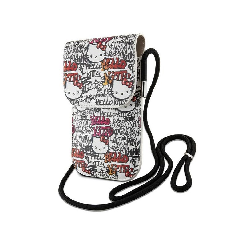 Geanta Hello Kitty Leather Tags Graffiti Cord, bej, HKOWBHDGPTE