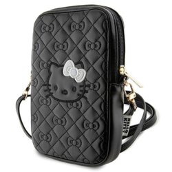 Geanta Hello Kitty Leather Quilted Bows Strap, negru, HKPBPEKHBPK