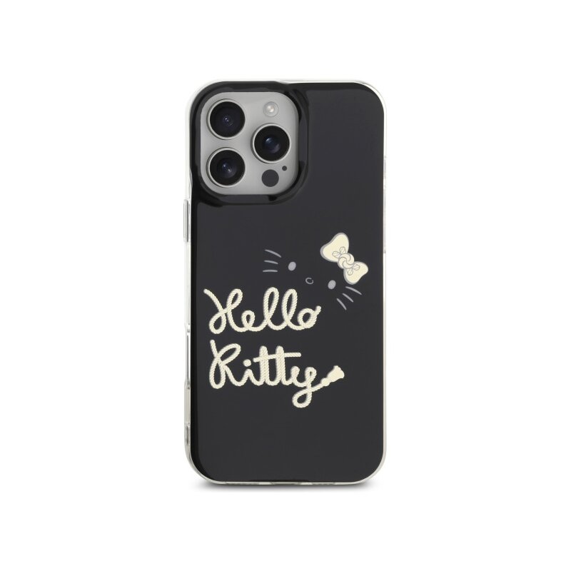 Husa Hello Kitty iPhone 16 Pro Max Hardcase IML Golden Diva MagSafe, negru, HKHMP16XHGDIK