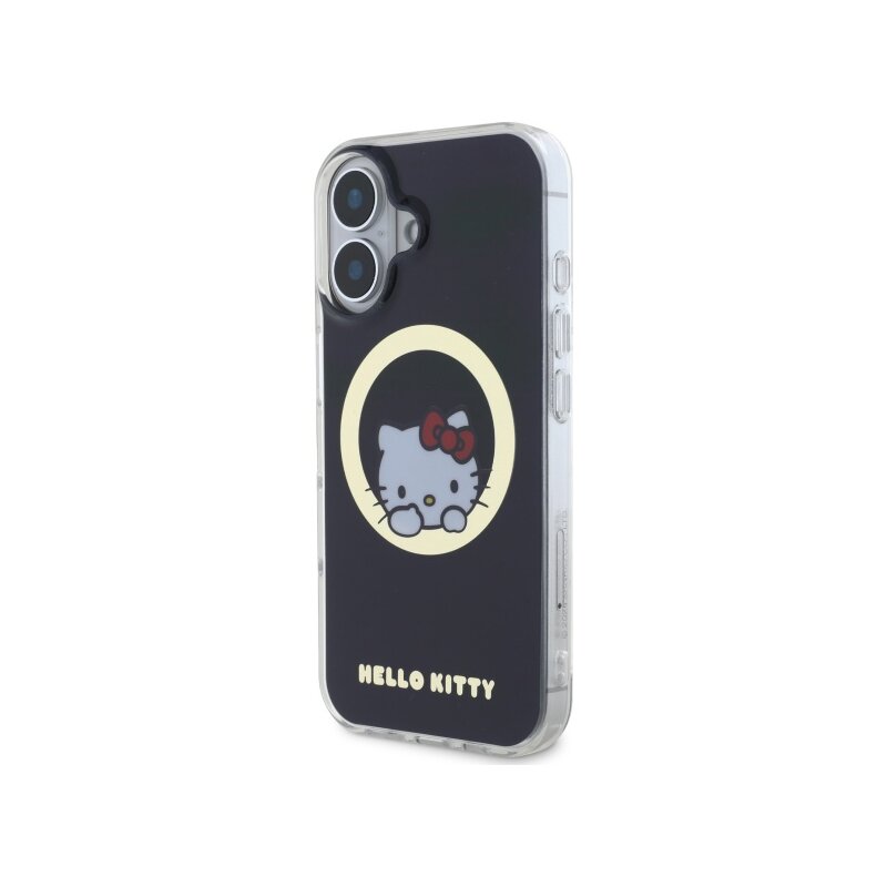 Husa Hello Kitty iPhone 16 Hardcase IML Sweet Kitty MagSafe, negru, HKHMP16SHSWKK