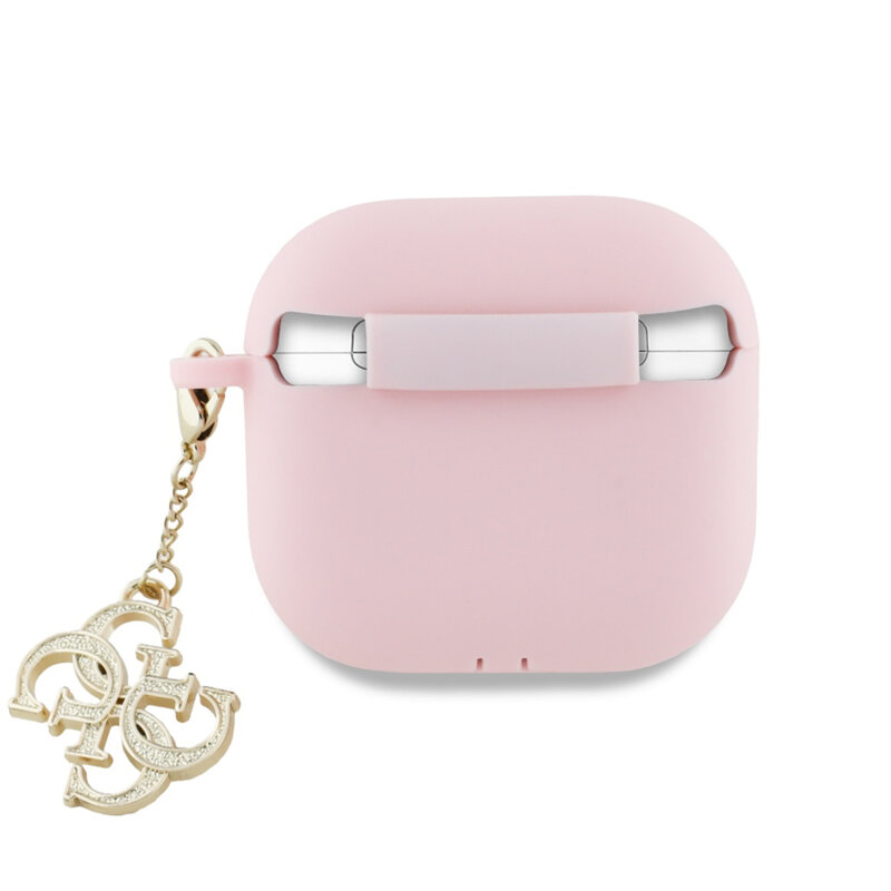 Husa Apple AirPods 4 Guess Silicone W/4G Charm, roz, GUA4LECG4P