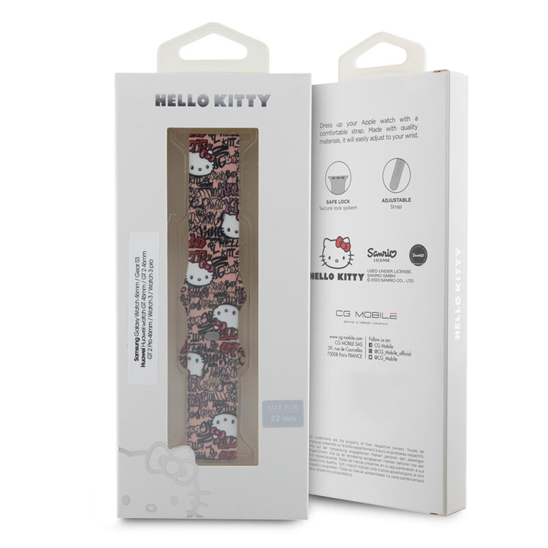 Curea Amazfit Stratos 3 Hello Kitty Strap Silicone, roz
