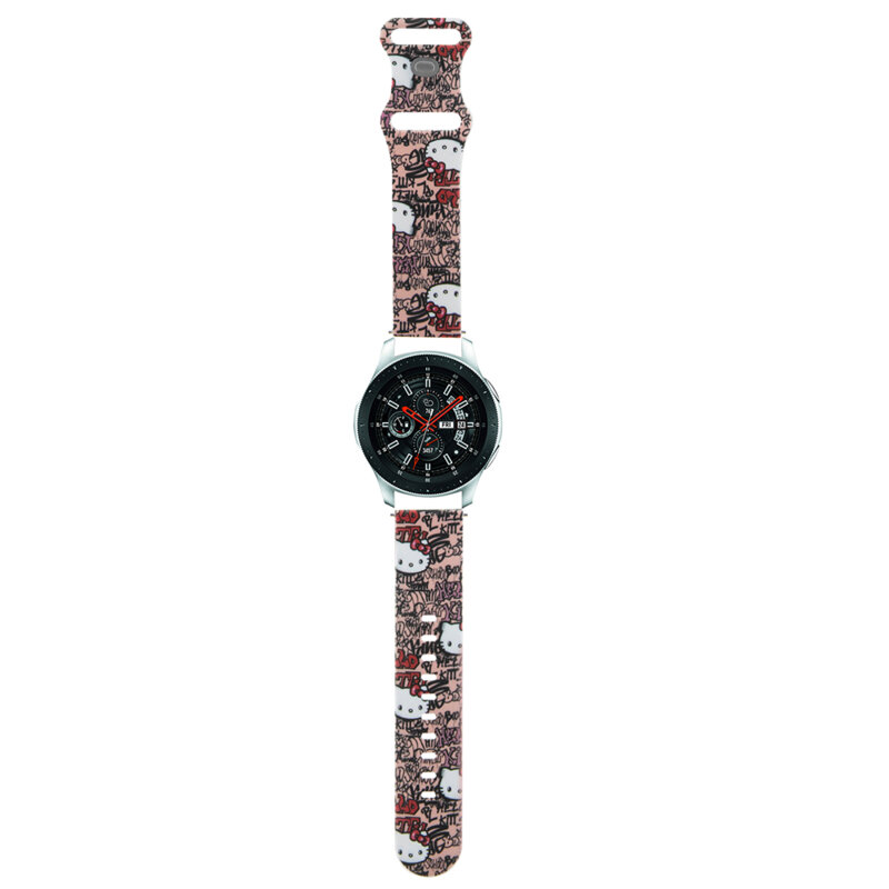 Curea Fossil Hybrid 22mm Hello Kitty Strap Silicone, roz