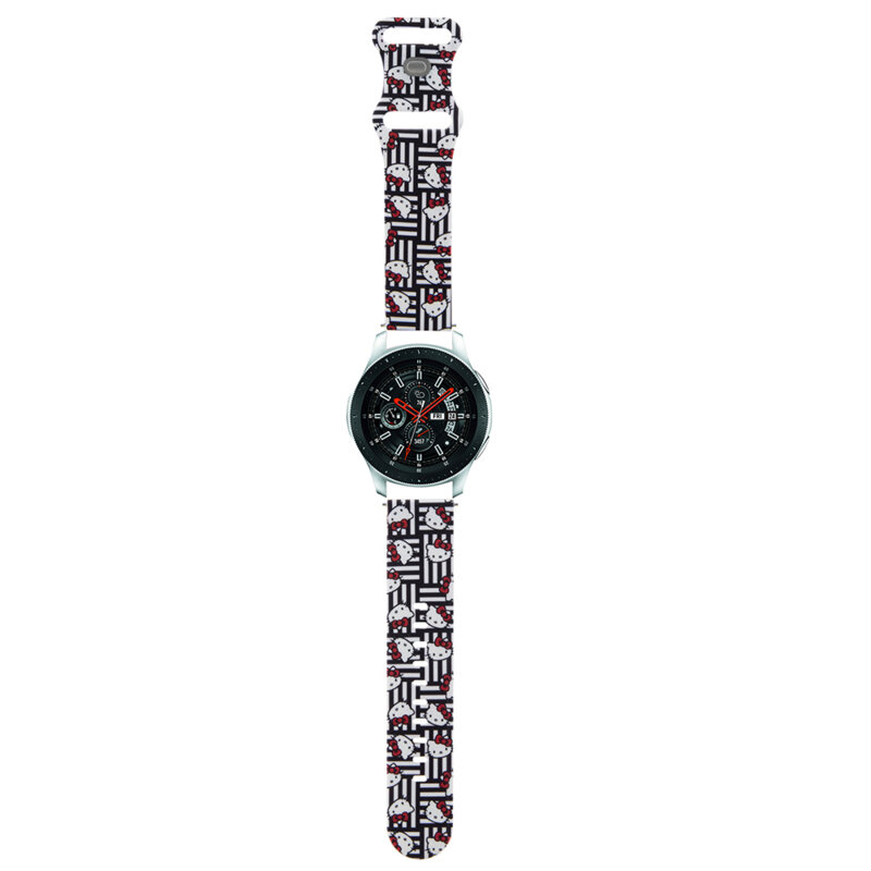 Curea Fossil Hybrid 22mm Hello Kitty Strap Silicone, negru