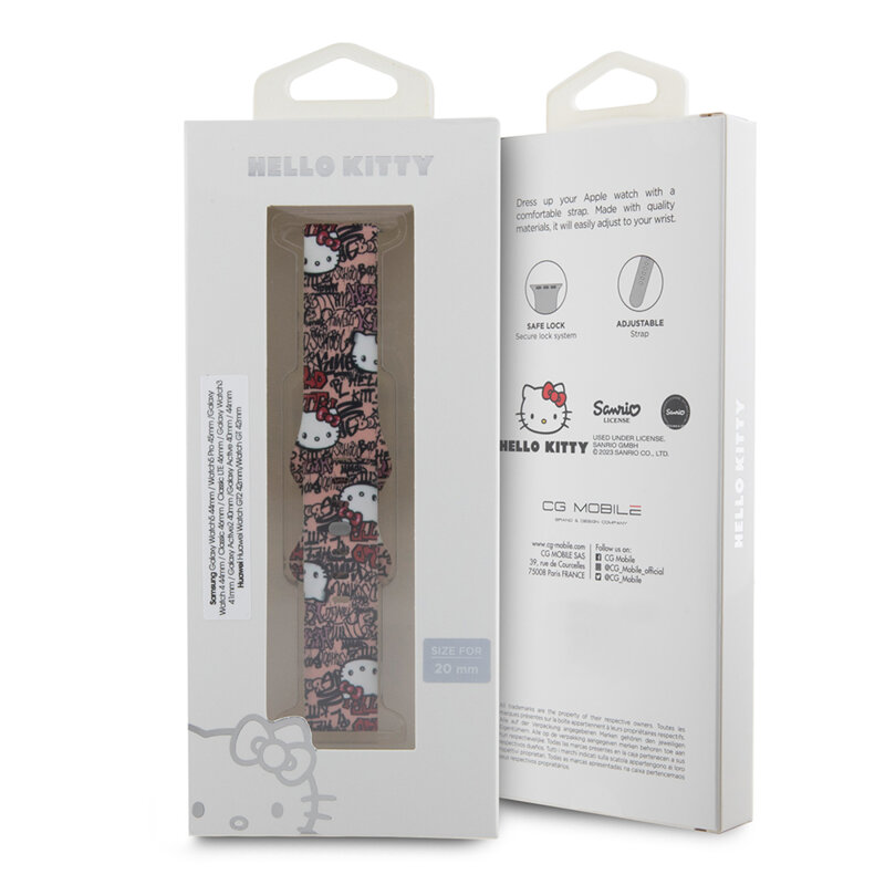 Curea Withings ScanWatch Nova Hello Kitty Strap Silicone, roz