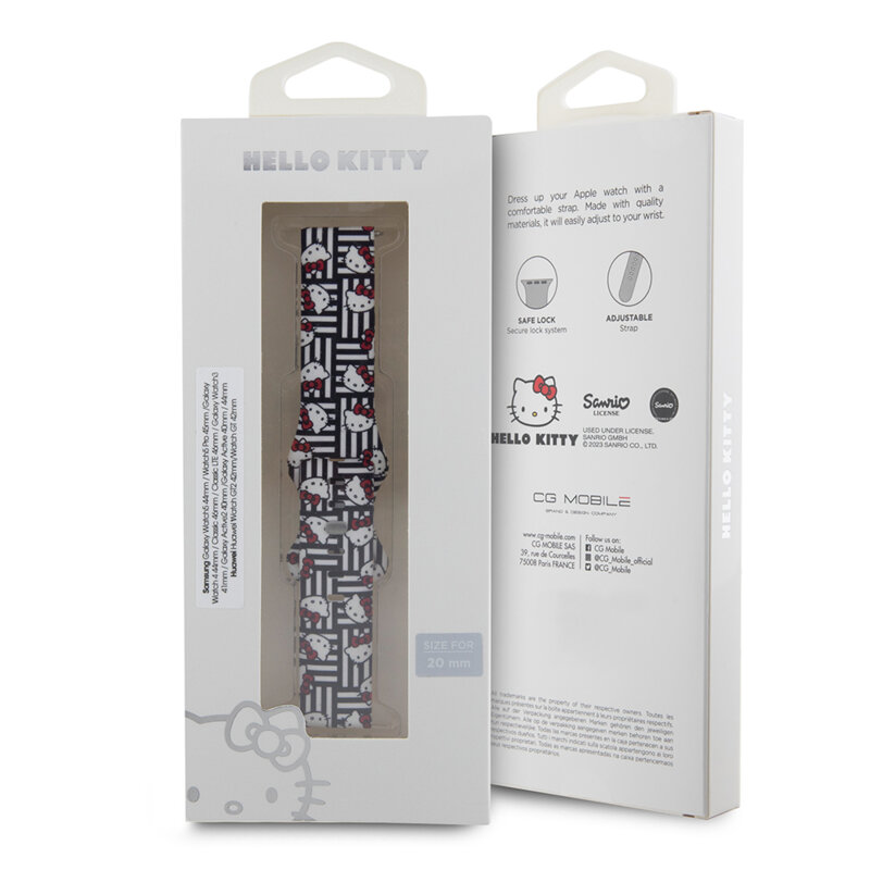 Curea Garmin Venu Sq 2 Music Edition Hello Kitty Strap Silicone, negru