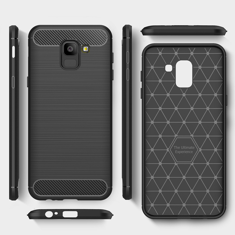 Husa Samsung Galaxy J6 2018 Techsuit Carbon Silicone, negru