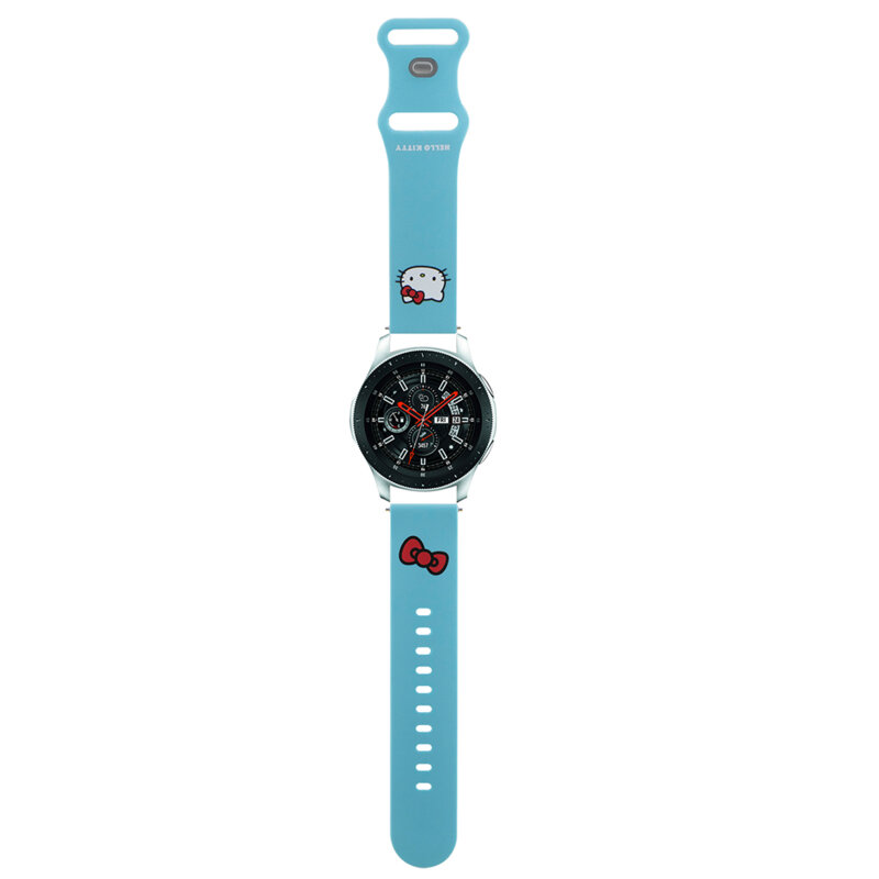 Curea Fossil Hybrid 22mm Hello Kitty Strap Silicone, albastru