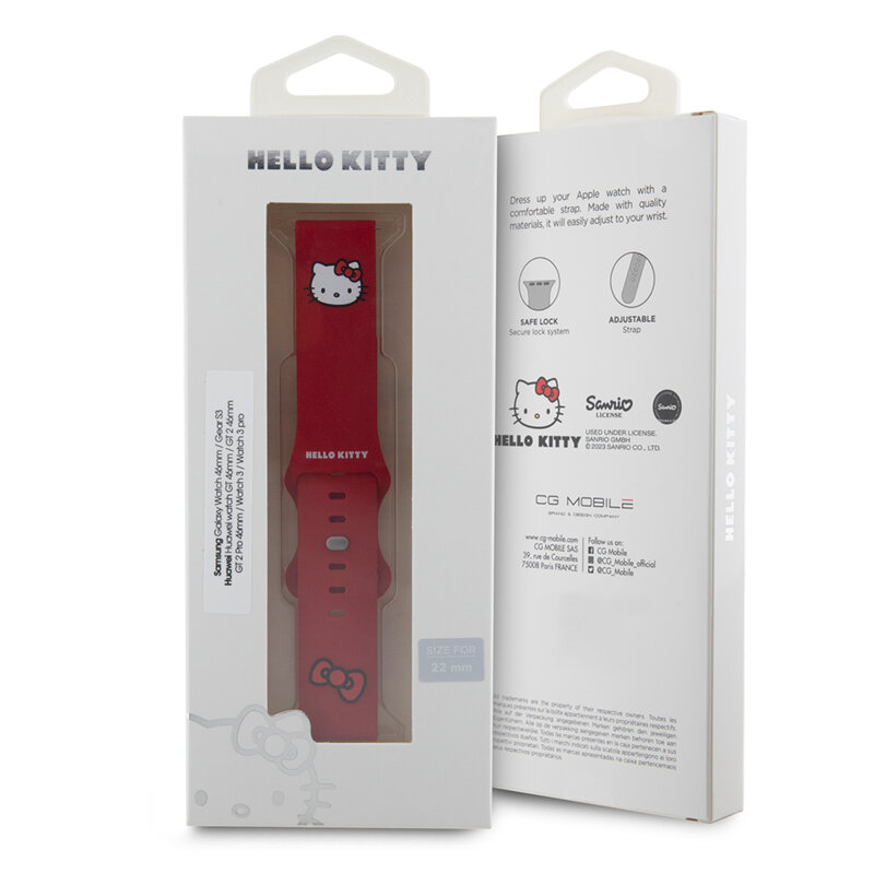 Curea Mobvoi TicWatch Pro 3 Hello Kitty Strap Silicone, rosu