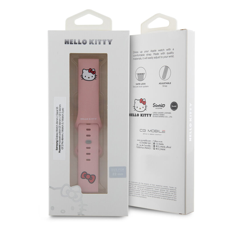 Curea Huawei Watch GT Runner Hello Kitty Strap Silicone, roz