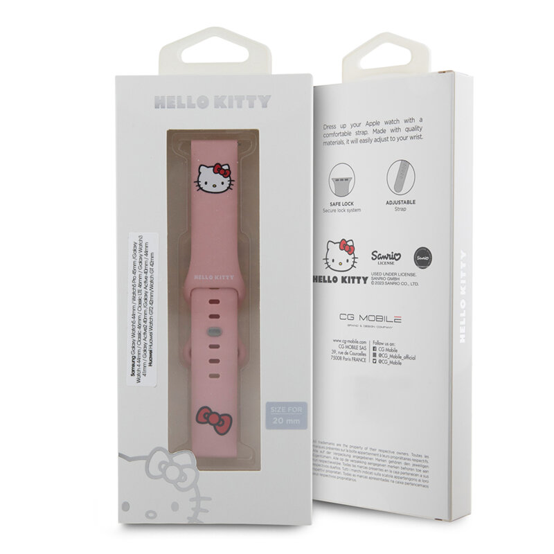 Curea Garmin Venu Sq 2 Hello Kitty Strap Silicone, roz