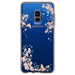 Bumper Samsung Galaxy A8 2018 Spigen Liquid Crystal Blossom - Nature