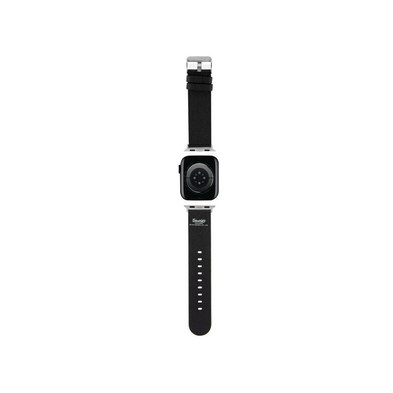 Curea Apple Watch 1 38mm Hello Kitty Strap Leather Heads & Bows Pattern, negru, HKAWMPSAPSK