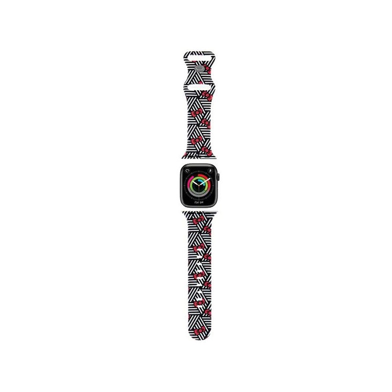 Curea Apple Watch 10 42mm Hello Kitty Strap Silicone, negru