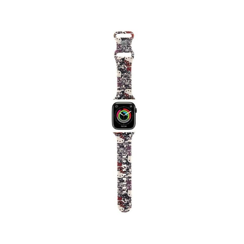 Curea Apple Watch 1 38mm Hello Kitty Strap Silicone Tags Graffiti, bej, HKAWMSDGPTE