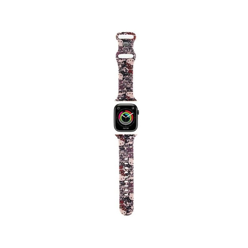 Curea Apple Watch 1 38mm Hello Kitty Strap Silicone Tags Graffiti, roz, HKAWMSDGPTP