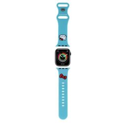 Curea Apple Watch 1 38mm Hello Kitty Strap Silicone Kitty Head, albastru, HKAWMSCHBLB