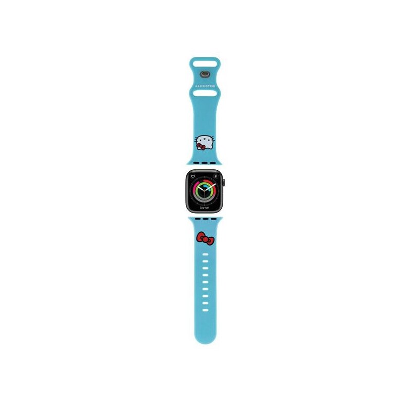 Curea Apple Watch 1 38mm Hello Kitty Strap Silicone Kitty Head, albastru, HKAWMSCHBLB