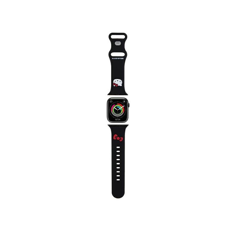 Curea Apple Watch 10 42mm Hello Kitty Strap Silicone, negru