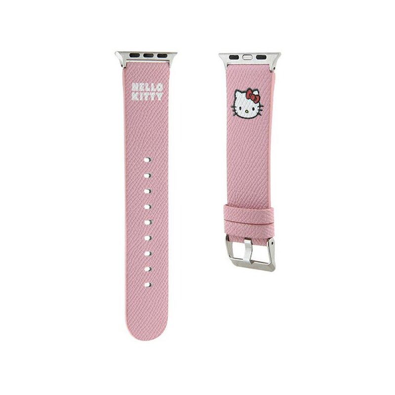 Curea Apple Watch 9 41mm Hello Kitty Strap Leather, roz