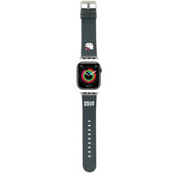 Curea Apple Watch 1 38mm Hello Kitty Strap Leather Kitty Head, negru, HKAWMPGKHK