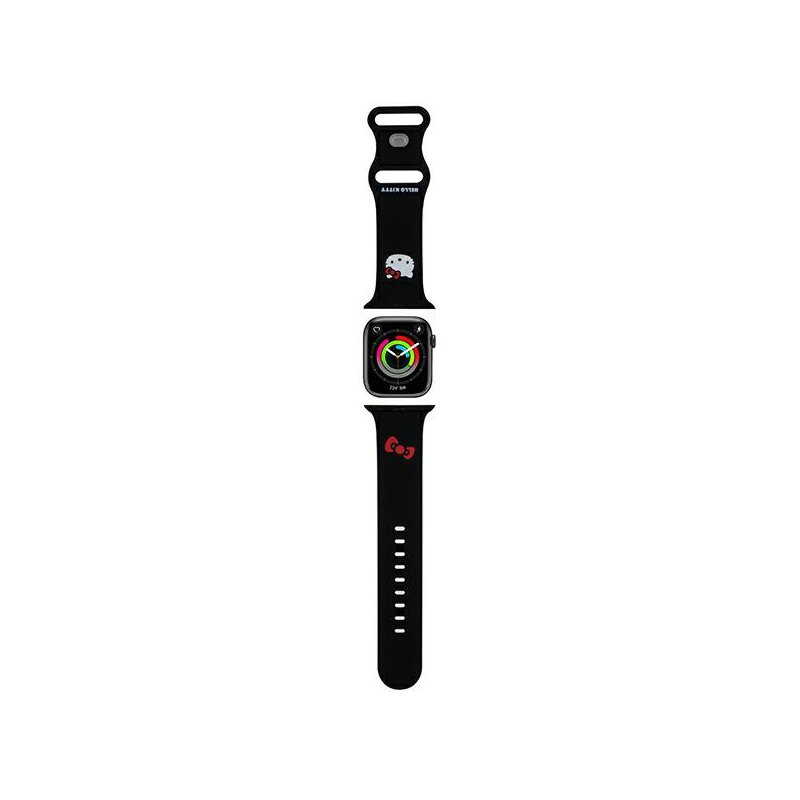 Curea Apple Watch 6 44mm Hello Kitty Strap Silicone, negru