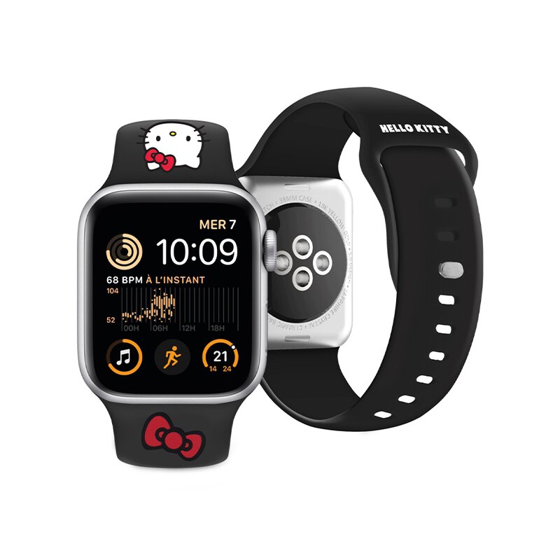 Curea idealStore LuxuryWatch 1.8 inch Hello Kitty Strap Silicone, negru
