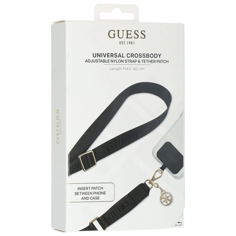 Snur pentru telefon universal Guess, negru, GUOUCPNLEH4K