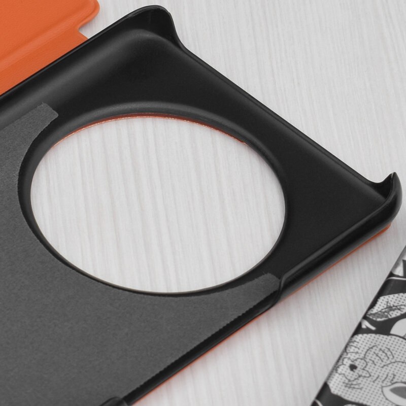 Husa Honor X9c Eco Leather View flip tip carte, portocaliu