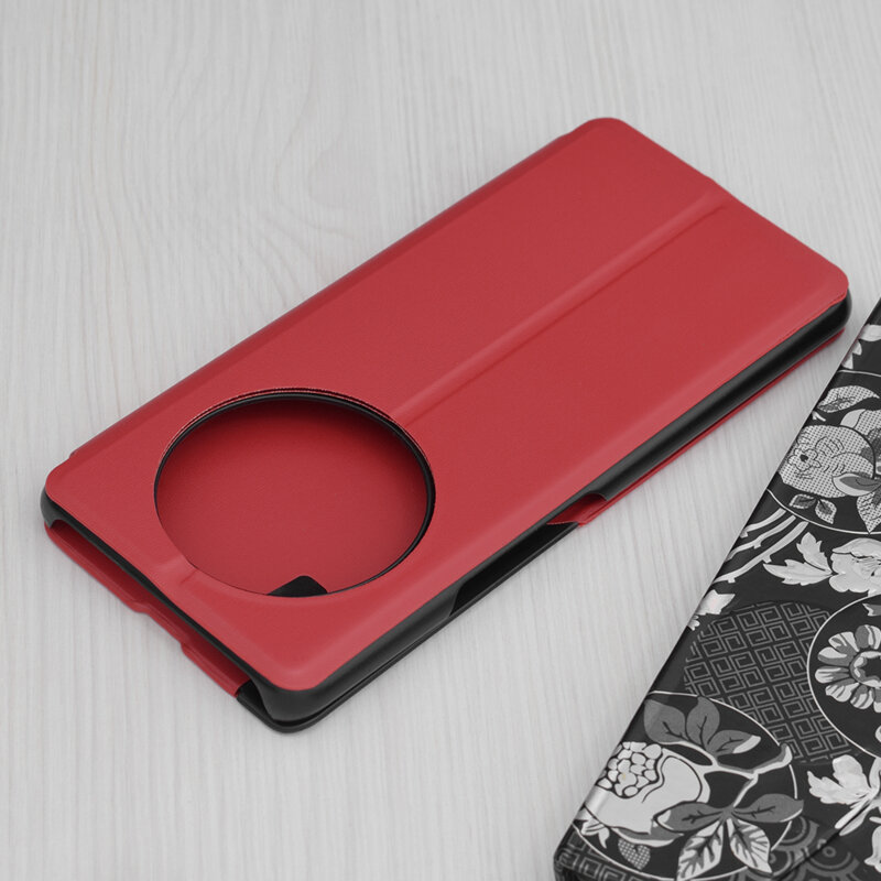 Husa Honor X9c Eco Leather View flip tip carte, rosu