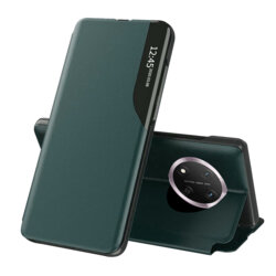 Husa Honor X9c Eco Leather View flip tip carte, verde