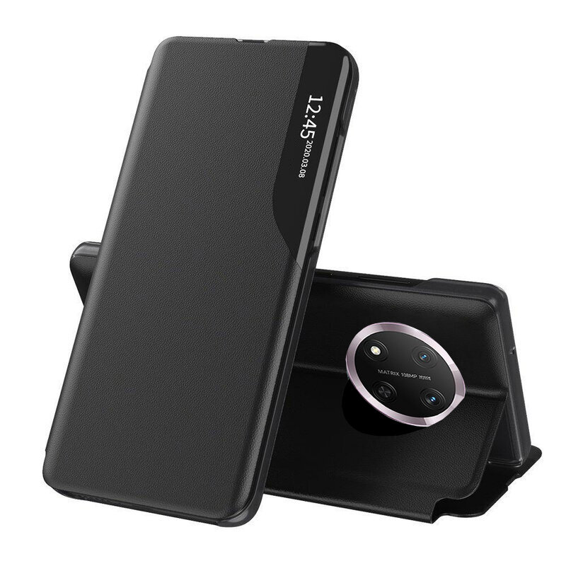 Husa Honor X9c Eco Leather View flip tip carte, negru