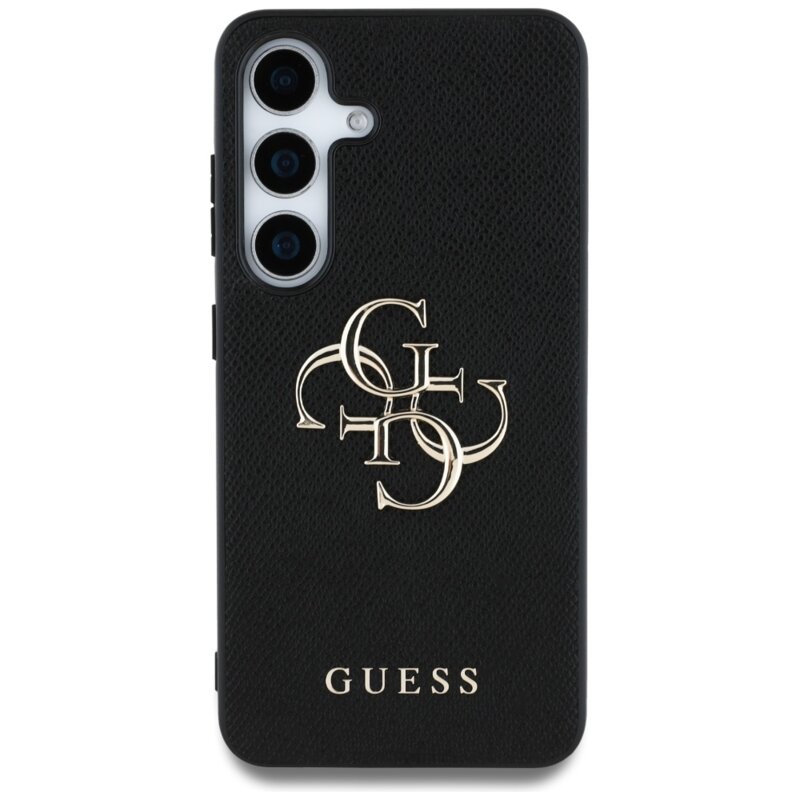 Husa originala Guess Samsung Galaxy S25 Hardcase 4G Grained Big and Classic Logo, negru, GUHCS25SPGT4MBK