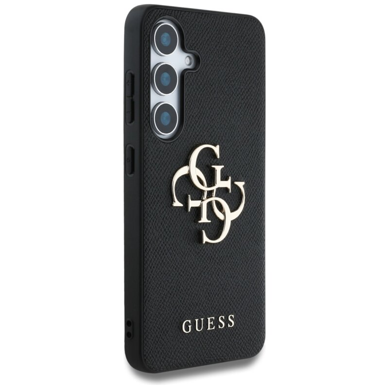 Husa originala Guess Samsung Galaxy S25 Plus Hardcase 4G Grained Big and Classic Logo, negru, GUHCS25MPGT4MBK