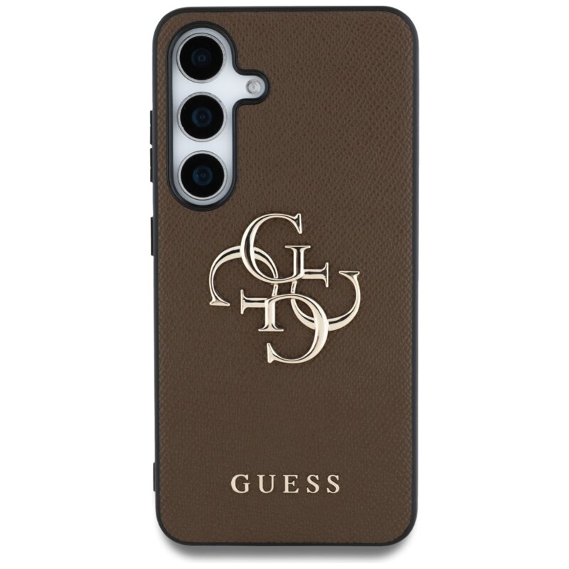 Husa originala Guess Samsung Galaxy S25 Hardcase 4G Grained Big and Classic Logo, maro, GUHCS25SPGT4MBW