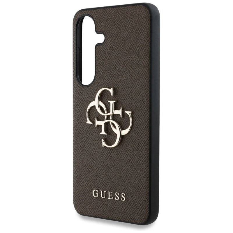 Husa originala Guess Samsung Galaxy S25 Plus Hardcase 4G Grained Big and Classic Logo, maro, GUHCS25MPGT4MBW
