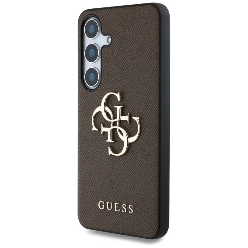 Husa originala Guess Samsung Galaxy S25 Plus Hardcase 4G Grained Big and Classic Logo, maro, GUHCS25MPGT4MBW
