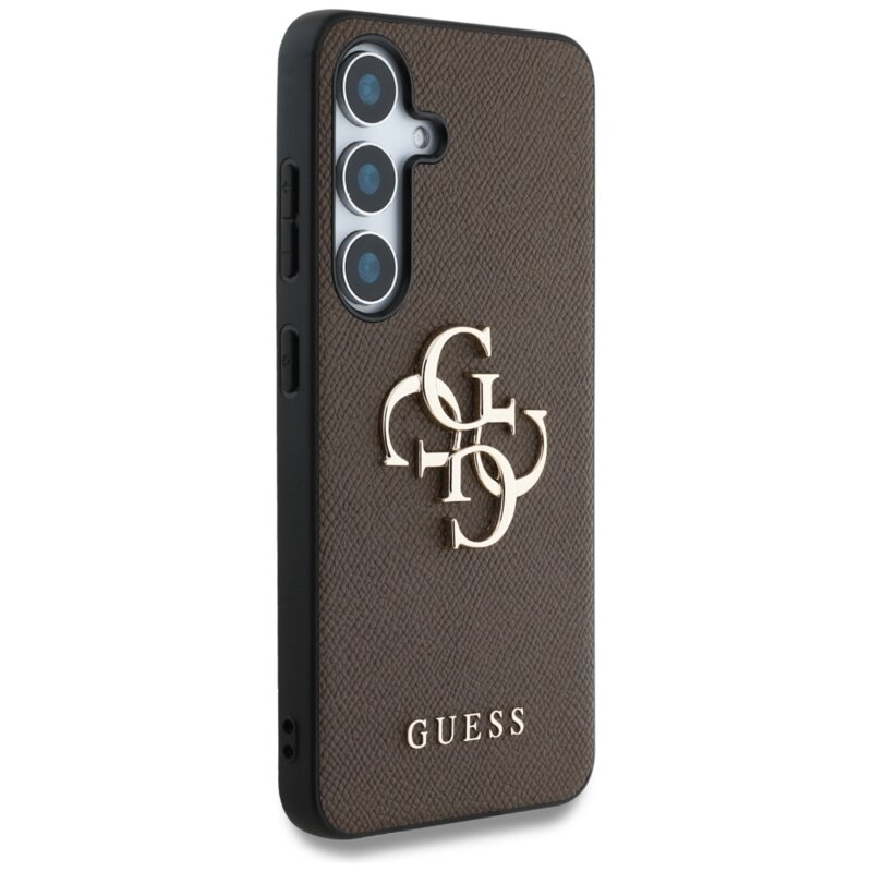 Husa originala Guess Samsung Galaxy S25 Plus Hardcase 4G Grained Big and Classic Logo, maro, GUHCS25MPGT4MBW