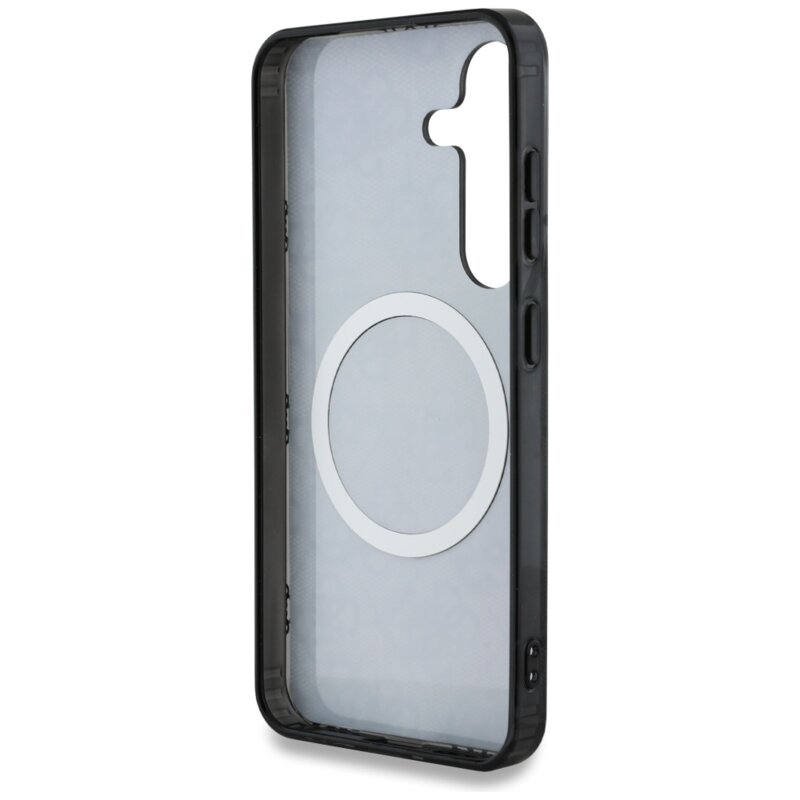 Husa Samsung Galaxy S25 originala Guess IML Peony On 4G Background MagSafe, negru, GUHMS25SH4PYEEK