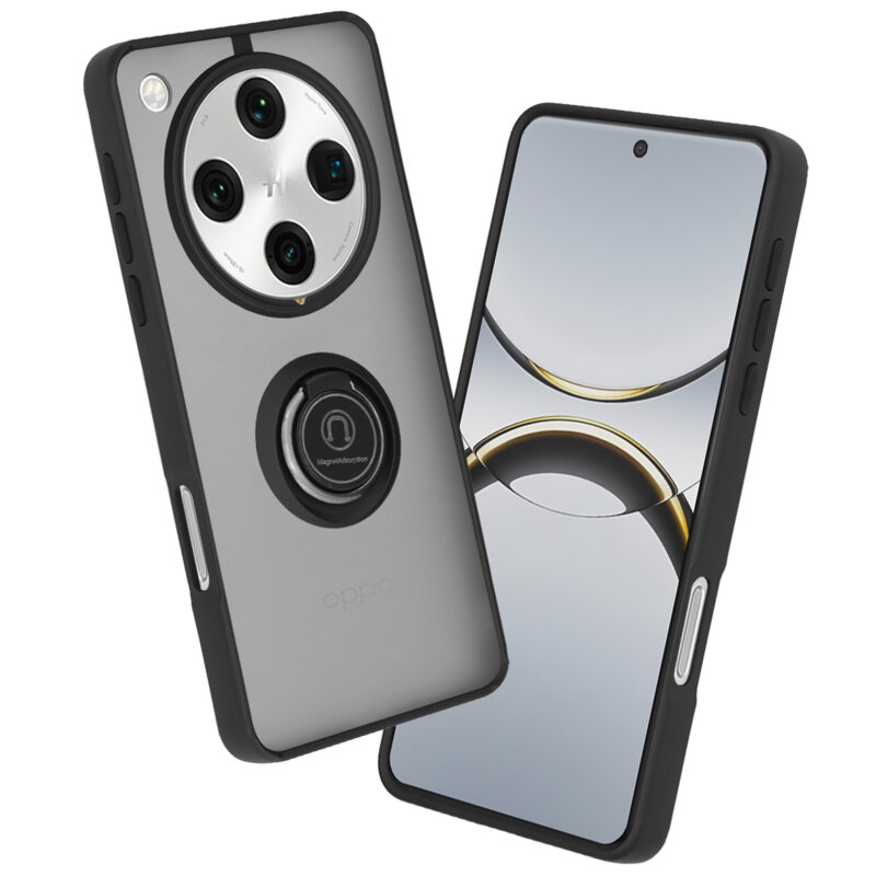Husa Oppo Find X8 Pro Techsuit Glinth cu inel suport stand magnetic, negru