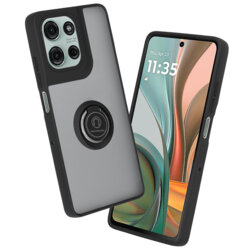 Husa Motorola Moto G75 Techsuit Glinth cu inel suport stand magnetic, negru