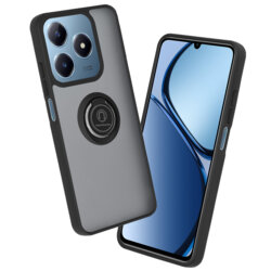 Husa Realme C63 Techsuit Glinth cu inel suport stand magnetic, negru