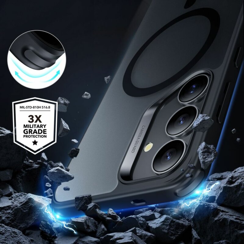 Husa Samsung Galaxy S25 Plus ESR Classic Hybrid HaloLock, negru frost