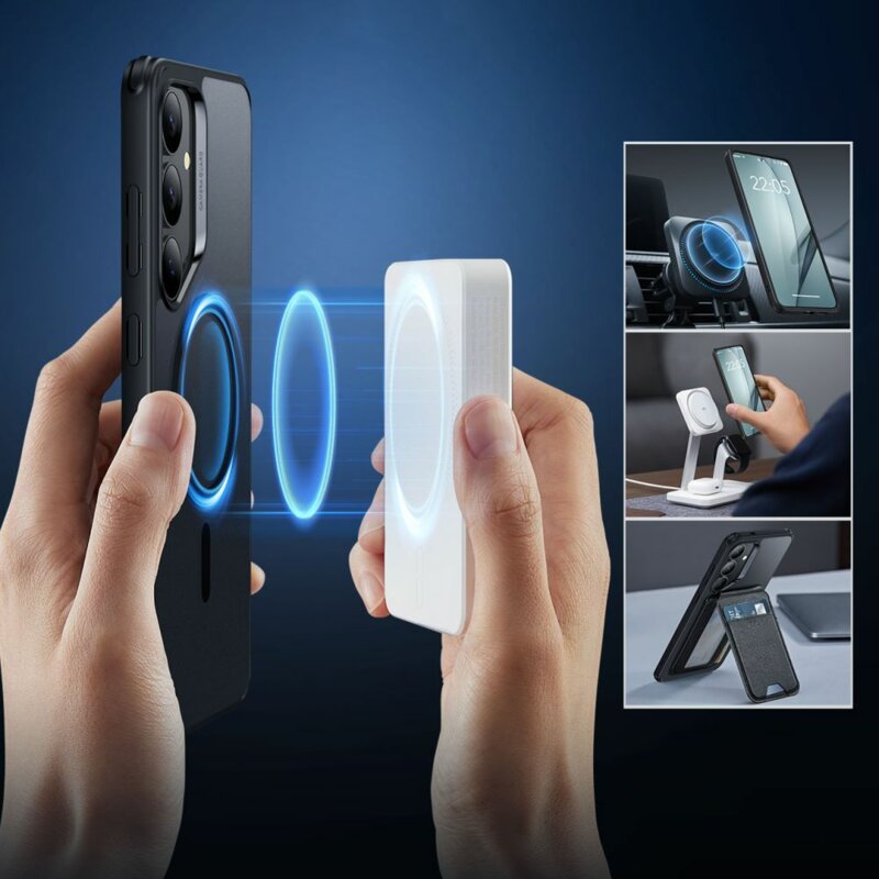 Husa Samsung Galaxy S25 Plus ESR Classic Hybrid HaloLock, negru frost