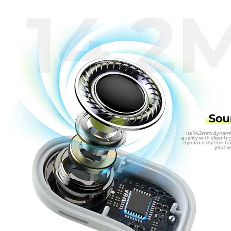 Casti True Wireless Bluetooth cu microfon Havit OWS915, gri