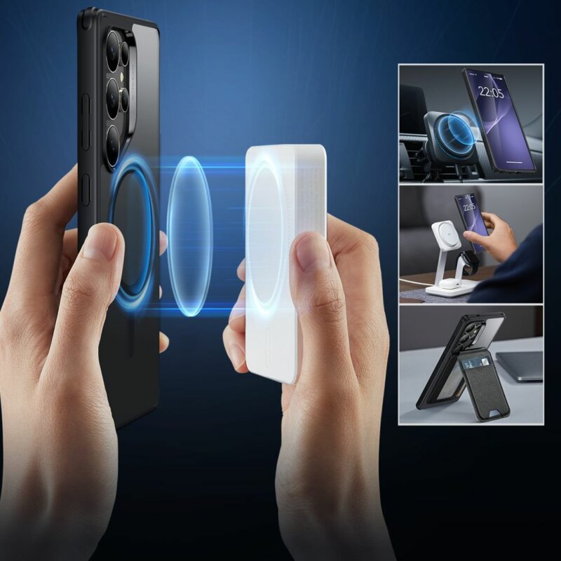 Husa Samsung Galaxy S25 Ultra ESR Classic Hybrid HaloLock, negru/transparenta