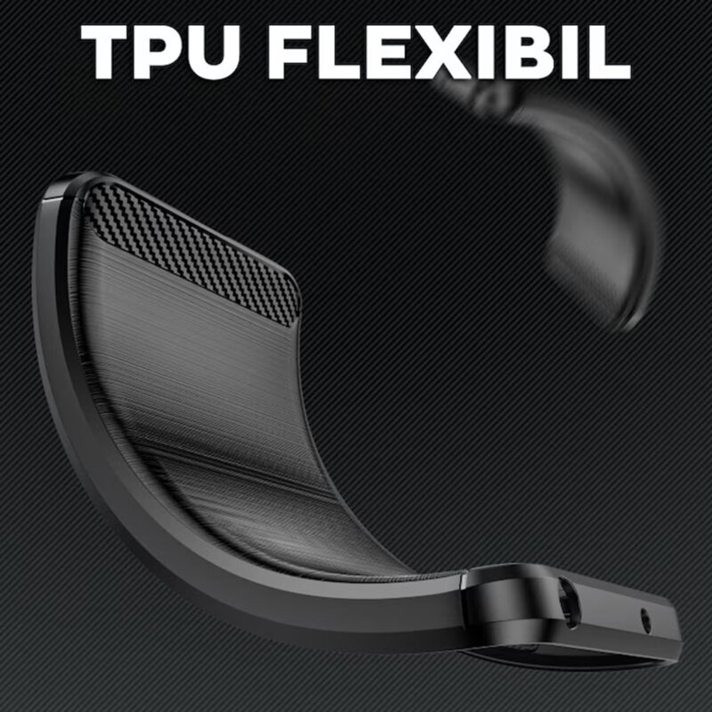 Husa OnePlus 13R Techsuit Carbon Silicone, negru