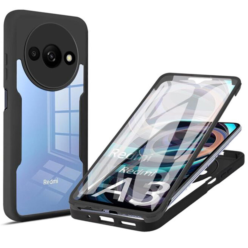 Husa 360° Xiaomi Redmi A3x Techsuit ColorVerse, negru