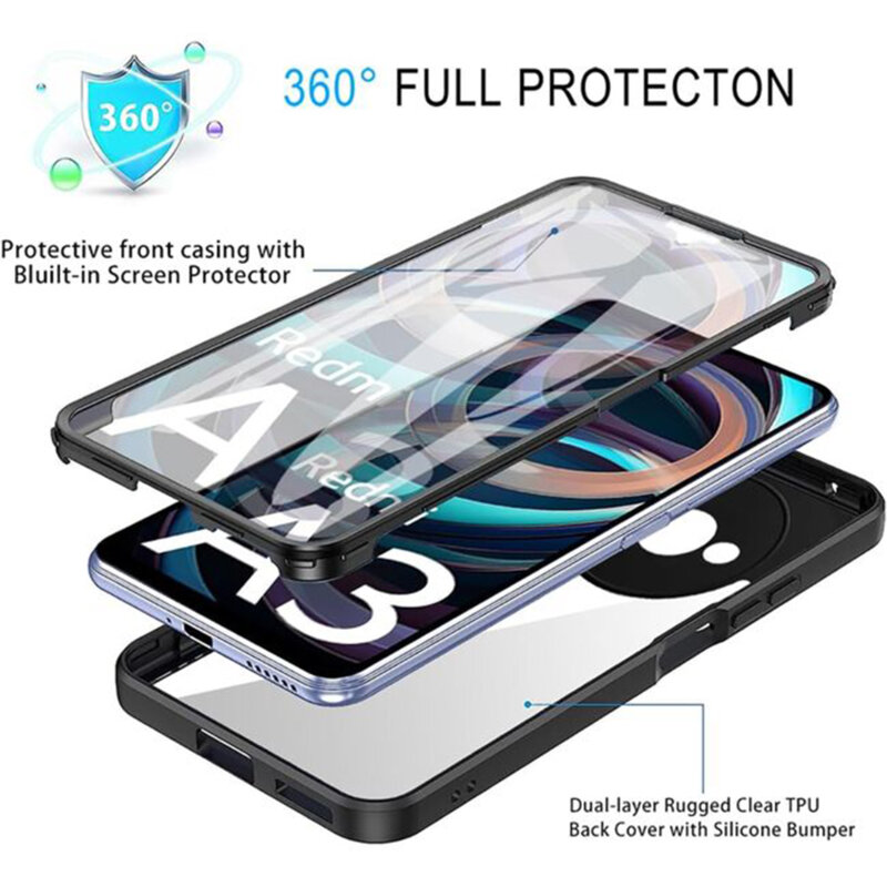 Husa 360° Xiaomi Redmi A3x Techsuit ColorVerse, negru